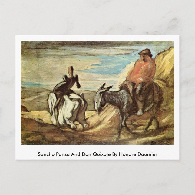 Postal Sancho Panza Y Don Quijote De Honore Daumier (Anverso)