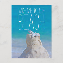 Postal Sandcastle Coral Turquoise Sea Llévame a la playa