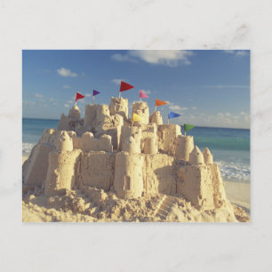 Postal Sandcastle On Beach