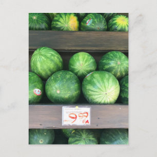 Postal sandías en venta, base de frutas, ciudad de Nueva 
