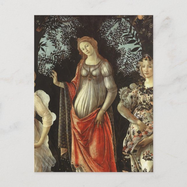 Postal Sandro Botticelli - Bella Artes Spring-Venus & Flo (Anverso)