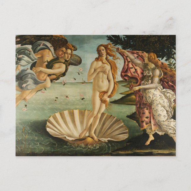 Postal Sandro Botticelli - El nacimiento de Venus (Anverso)