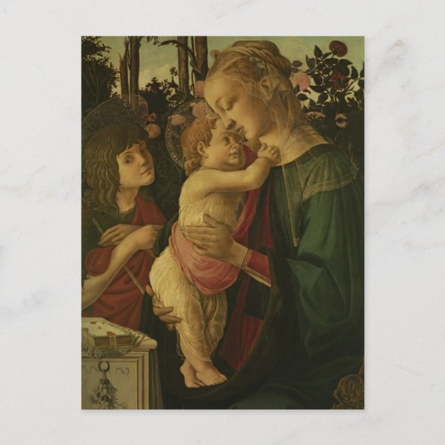 Postal Sandro Botticelli: La Madonna y el niño con san (Anverso)