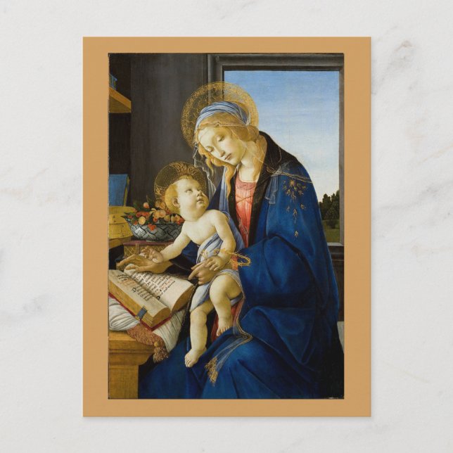 Postal Sandro Botticelli - La Virgen y el Niño (Anverso)