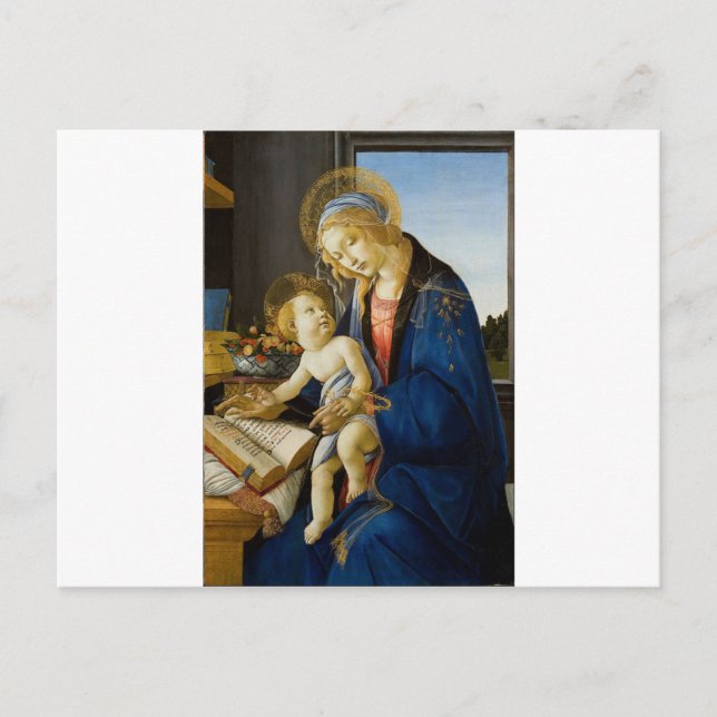 Postal Sandro Botticelli - La Virgen y el Niño (Anverso)