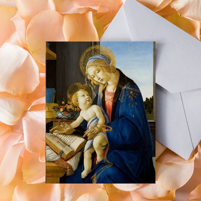 Postal Sandro Botticelli Madonna del libro Niño Jesús (Sandro Botticelli Madonna of the Book Child Jesus Postcard)