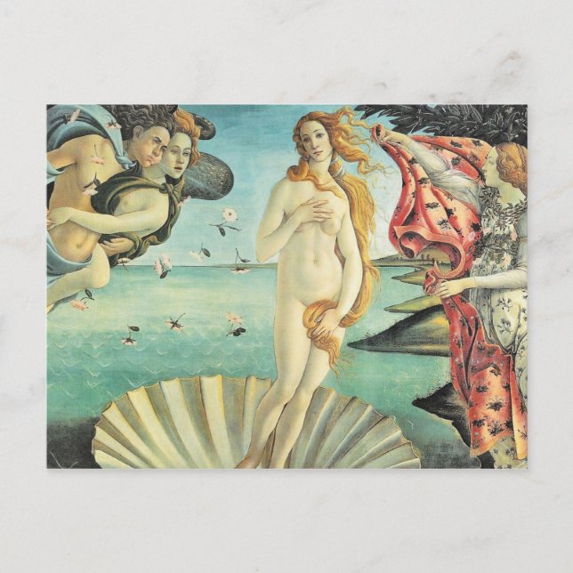 Postal Sandro Botticelli Nacimiento de Venus (Anverso)