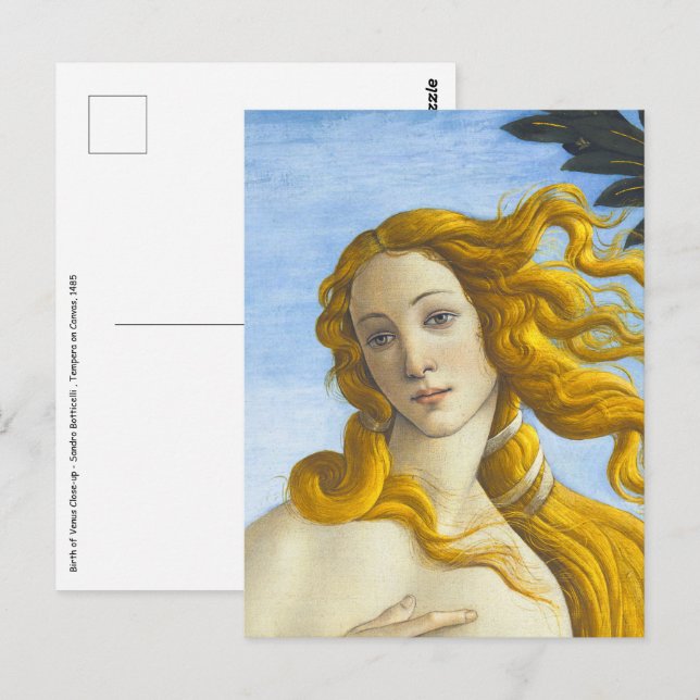 Postal Sandro Botticelli - Nacimiento de Venus Close-up (Anverso / Reverso)