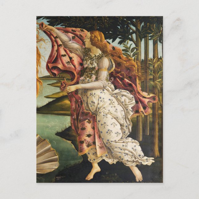 Postal Sandro Botticelli Nacimiento de Venus Hora de Prim (Anverso)