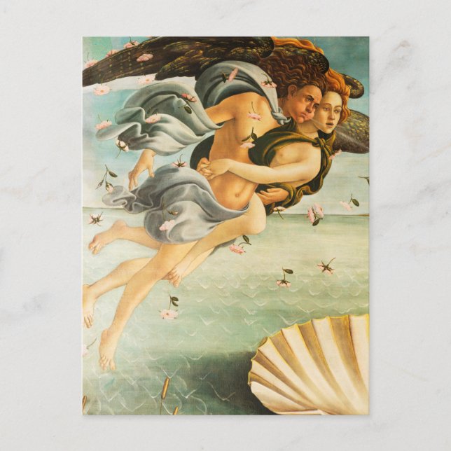 Postal Sandro Botticelli Nacimiento de Venus Zephyrus, Cl (Anverso)