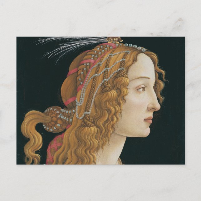 Postal Sandro Botticelli - Retrato idealizado de una dama (Anverso)