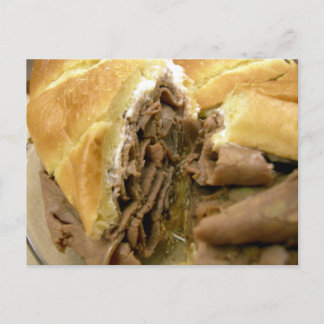 Postal Sándwich de carne asada con queso cremoso de cabra