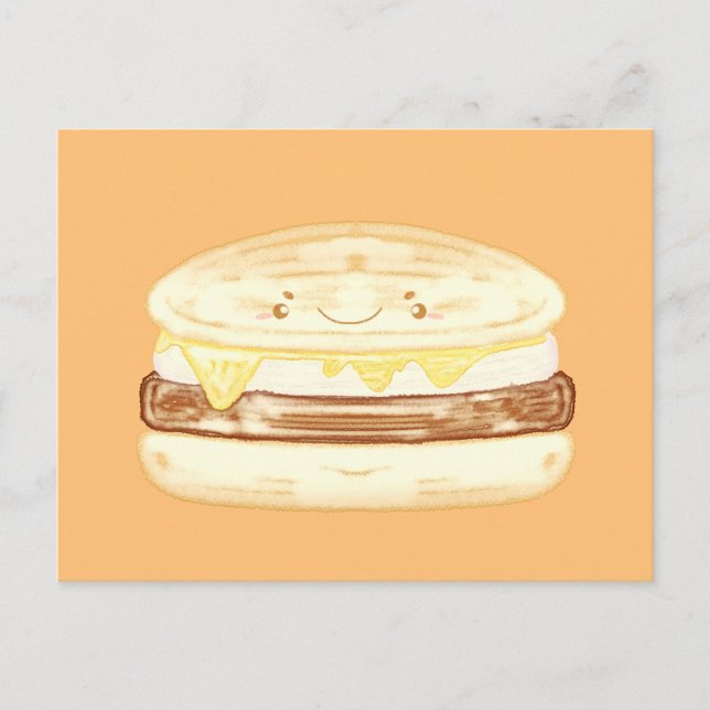 Postal Sandwich De Salchicha, Huevo Y Queso (Anverso)