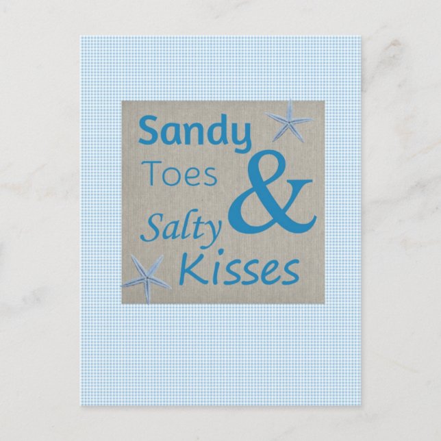 Postal Sandy Toes and Salty Kisses Beach Life Cita (Anverso)