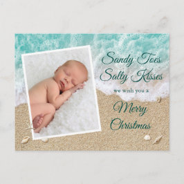 Postal Sandy Turquesa Toes Salty Kiss Feliz Navidad