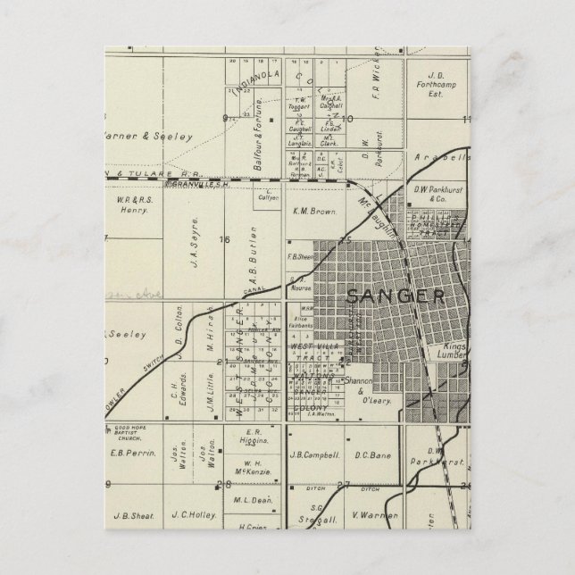 Postal Sanger, California (Anverso)