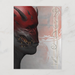 Postal Sangre tribalística rojo oscuro diablo