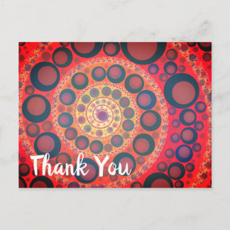 Postal Sangria Espiral Fractal Roja Gracias