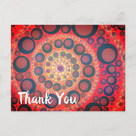Postal Sangría Espiral Fractal Rojo Gracias