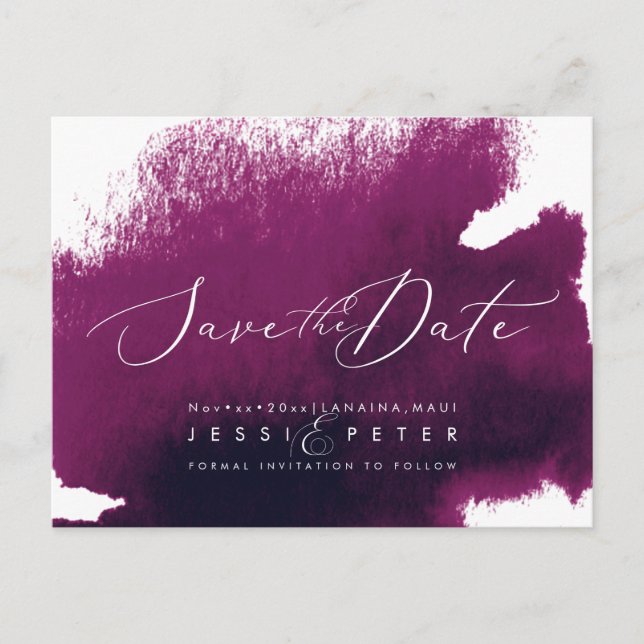 Postal Sangria Watercolor Save the Date (Anverso)