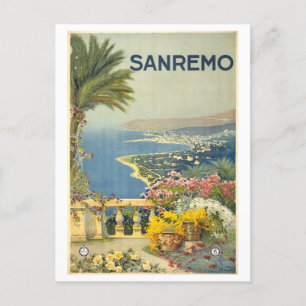 Postal Sanremo Italia Poster de Viajes Vintage Postcard