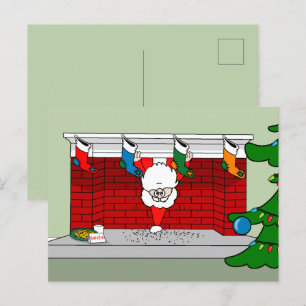 Postal Santa Abajo la chimenea