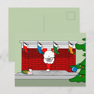 Postal Santa Abajo la chimenea