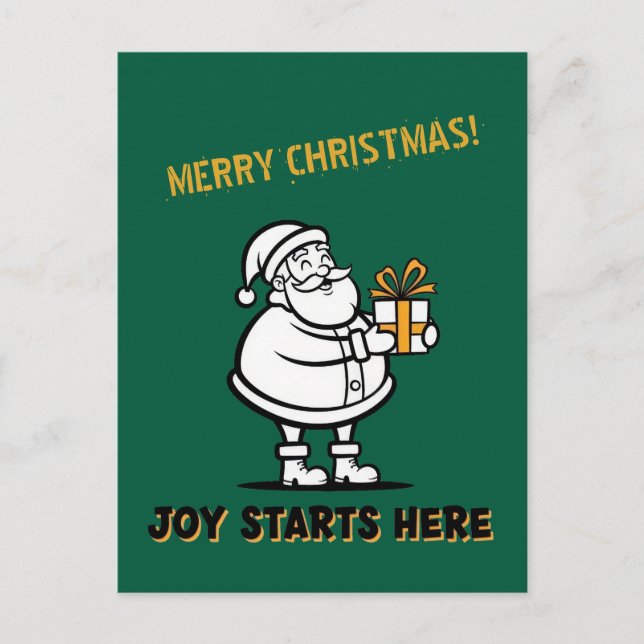 Postal Santa Alegre con caja de regalo (Anverso)