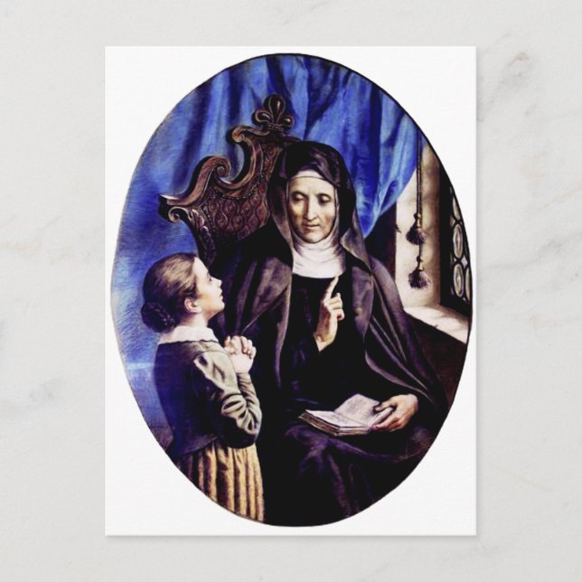 Postal Santa Ángela Merici Patrona de Educadores y  (Anverso)