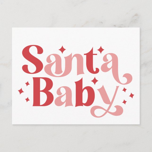 Postal Santa Baby - Tipografía Retro de Navidad (Anverso)