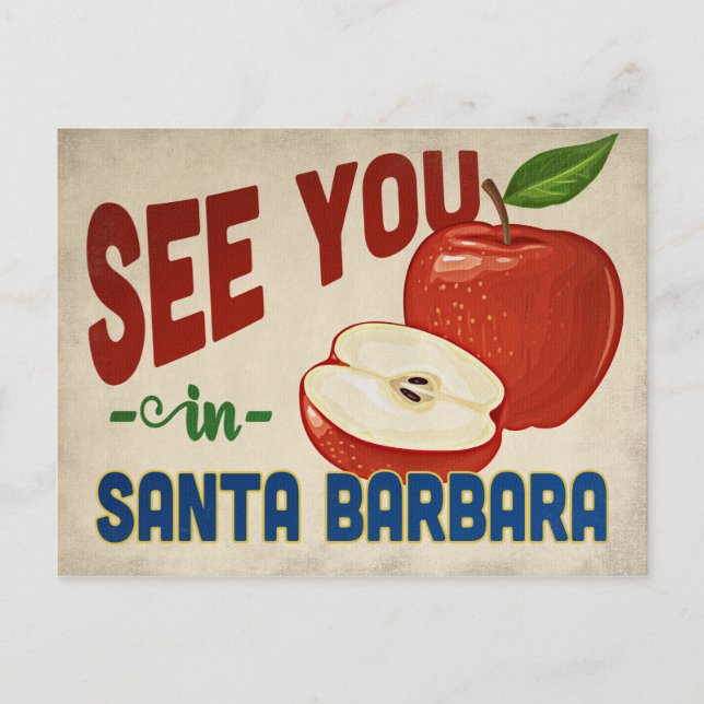 Postal Santa Barbara California Apple - Viajes de época (Anverso)