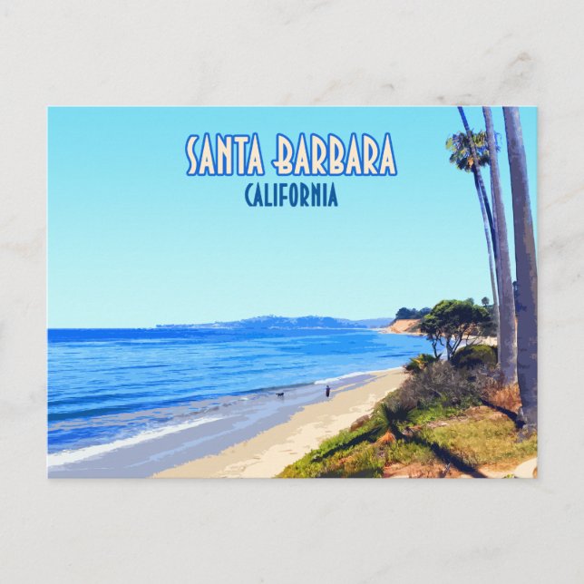 Postal Santa Barbara California Butterfly Beach Montecito (Anverso)