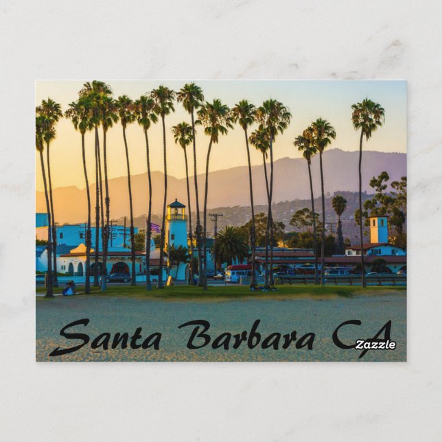 POSTAL SANTA BARBARA CALIFORNIA EN LA PLAYA (Reverso)