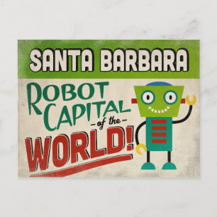 Postal Santa Barbara California Robot - Gracioso