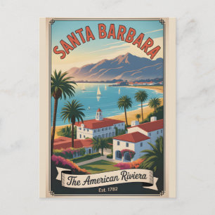 Postal Santa Barbara California Vintage Retro Viajes