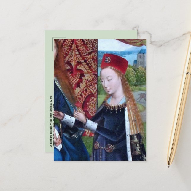 Postal Santa Bárbara de Nicomedia (detalle; M 070) (Anverso/Reverso In Situ)