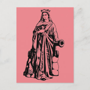 Postal Santa Bárbara la Gran Mártir Arte Gráfico Sagrado