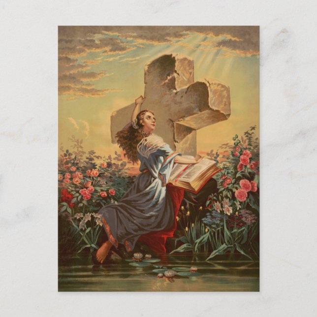 Postal Santa Biblia y Cruz (Anverso)