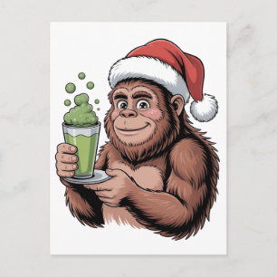 Postal Santa Bigfoot Divertido Sasquatch Divertido Sosten