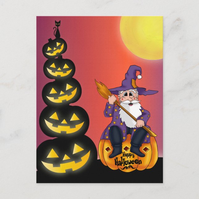 Postal Santa Calabaza de Halloween (Anverso)