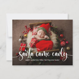 Postal Santa Came Anuncio de Nacimiento de Navidades Temp