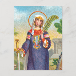 Postal Santa Catalina de Alejandría con vestido egipcio P