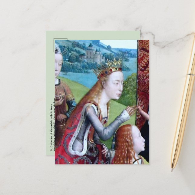 Postal Santa Catalina de Alejandría (detalle; M 070) (Anverso/Reverso In Situ)