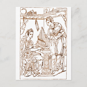 Postal Santa Cecilia con Santa Catalina de Alejandría