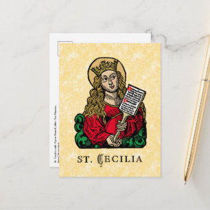 Postal Santa Cecilia con tablero de himnos (Núremberg)