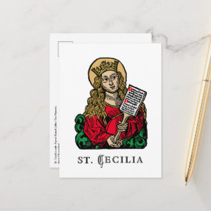 Postal Santa Cecilia con tablero de himnos (Nuremberg)