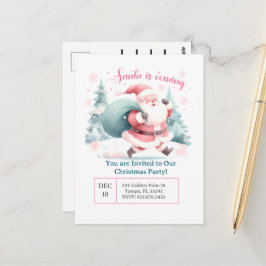 Postal Santa Christmas Invitation