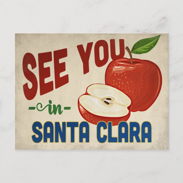 Postal Santa Clara California Apple - Viajes de época (Anverso)