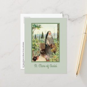 Postal Santa Clara de Asís Regando Flores (M 065)