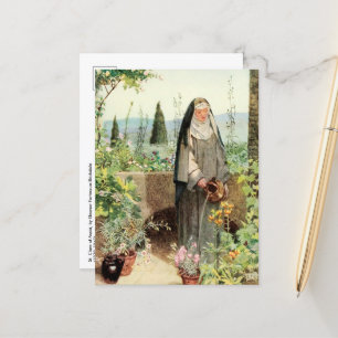 Postal Santa Clara de Asís Regando Flores (M 065)